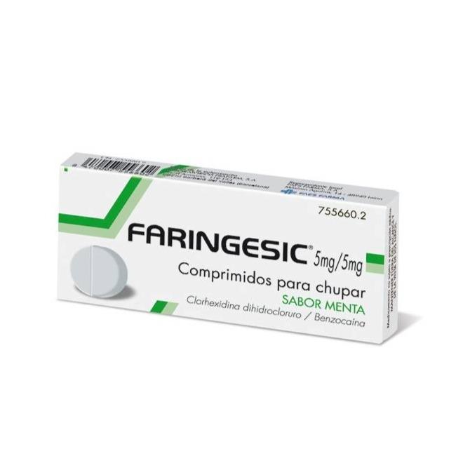 FARINGESIC 5 mg/5 mg 20 COMPRIMIDOS PARA CHUPAR SABOR MENTA